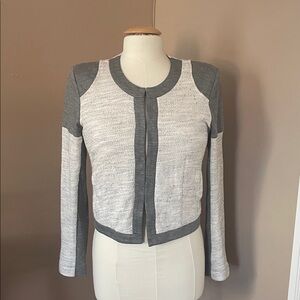 Cabi Gray and White Knit Cardigan